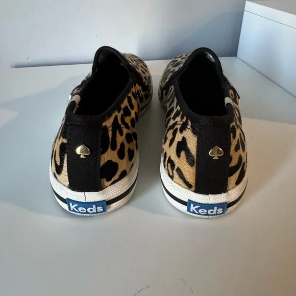 Keds for Kate Spade Leopard Print Calf Hair Slip-On Sneakers - Picture 3 of 9